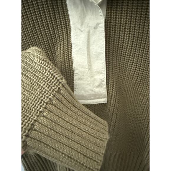 Varley Carter Half Zip True Knit Sweater Dark Olive Mix Size XXS - Picture 9 of 13